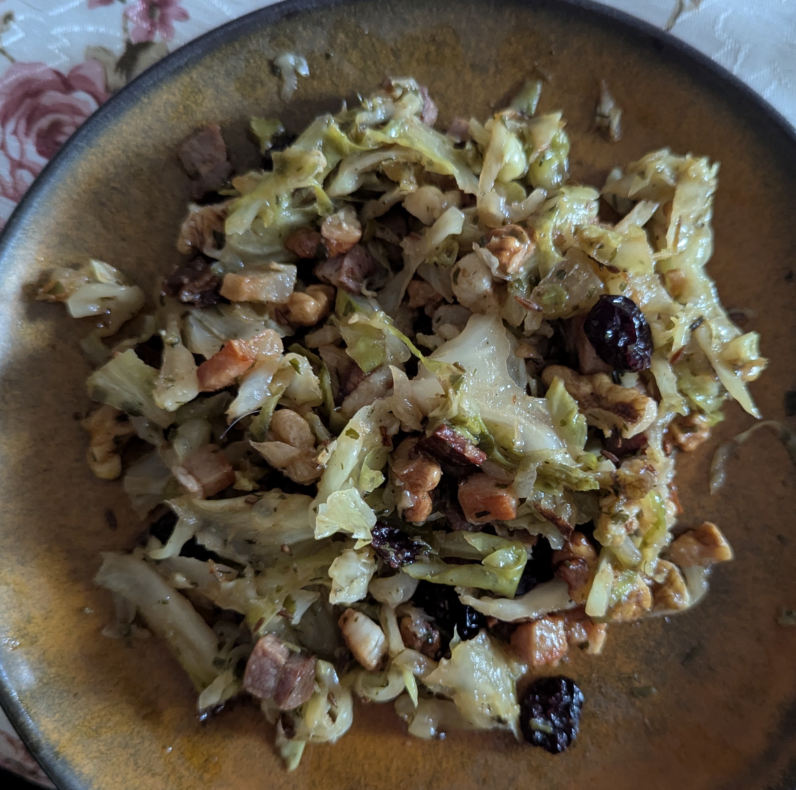 Roasted Cabbage Salad with Crispy Bacon & Toasted Walnuts